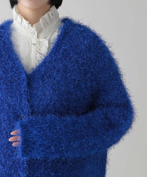 studio CLIP（スタディオクリップ）の「《natural by clip》3ゲージ フェザーヤーンVネックカーディガン（カーディガン/ボレロ・レディース・グレー/チャコール・FREE）」の22枚目の写真