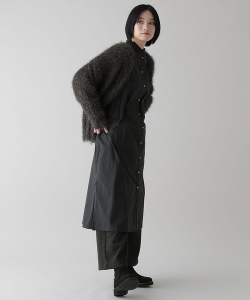 studio CLIP（スタディオクリップ）の「《natural by clip》3ゲージ フェザーヤーンVネックカーディガン（カーディガン/ボレロ・レディース・グレー/チャコール・FREE）」の8枚目の写真