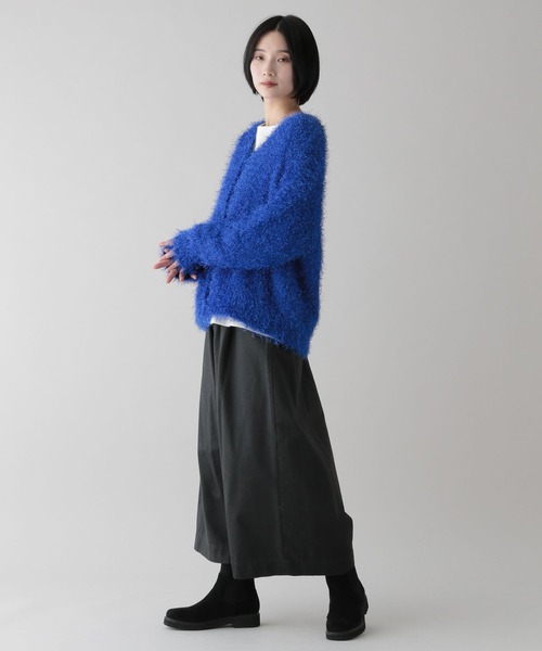 studio CLIP（スタディオクリップ）の「《natural by clip》3ゲージ フェザーヤーンVネックカーディガン（カーディガン/ボレロ・レディース・グレー/チャコール・FREE）」の12枚目の写真