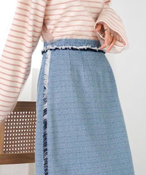 Bab（バブ）の「【低身長向けサイズあり】デニムタイトスカート（デニムスカート・レディース・グレイッシュベージュ/インディゴブルー/ライトブルー・M/S）」の12枚目の写真