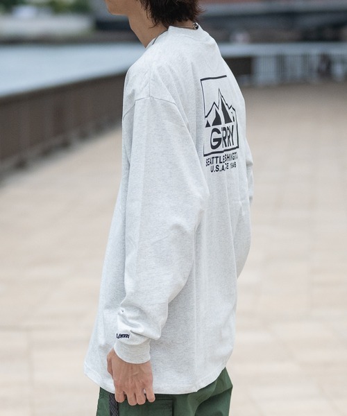 GERRY（ジェリー）の「【ag】〔GERRY/ジェリー〕ヘビーウェイト バックプリント ロングTシャツ（Tシャツ/カットソー・メンズ・ホワイト/ブラック/アッシュグレー/ライトグレー系1/ホワイト系1/ブラック系1/ダークグリーン系1・MEDIUM/LARGE/X-LARGE）」の16枚目の写真