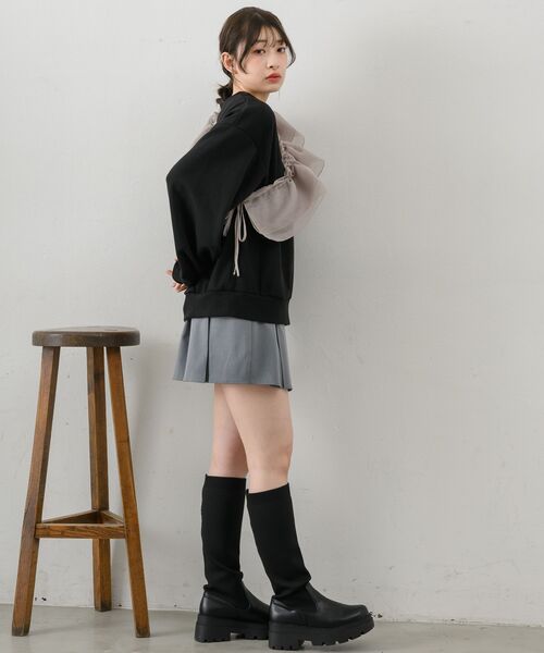 RETRO GIRL（レトロガール）の「裏毛トレーナー×ビスチェSET（スウェット・レディース・ブラック/ホワイト系その他/イエロー・FREE）」の6枚目の写真