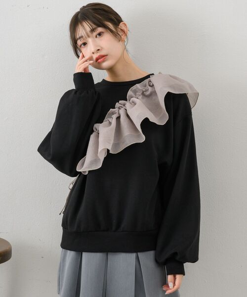 RETRO GIRL（レトロガール）の「裏毛トレーナー×ビスチェSET（スウェット・レディース・ブラック/ホワイト系その他/イエロー・FREE）」の15枚目の写真