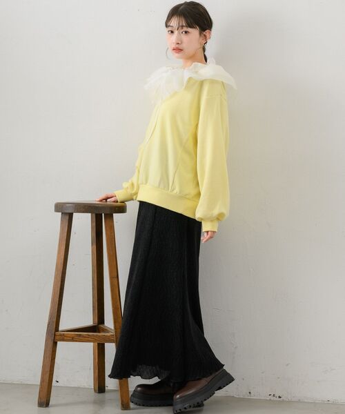 RETRO GIRL（レトロガール）の「裏毛トレーナー×ビスチェSET（スウェット・レディース・ブラック/ホワイト系その他/イエロー・FREE）」の12枚目の写真