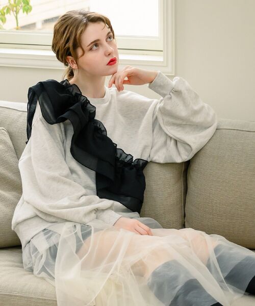 RETRO GIRL（レトロガール）の「裏毛トレーナー×ビスチェSET（スウェット・レディース・ブラック/ホワイト系その他/イエロー・FREE）」の19枚目の写真