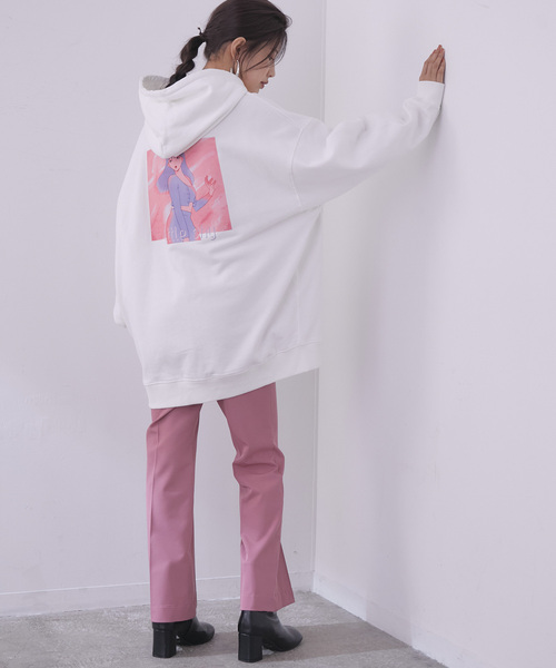 vis-`a-vis(ビサビ)の「【WEB限定】【J'aDoRe限定】【コラボ】ミチ&藍にいなバックプリントイラストパーカー(パーカー・レディース・ホワイト・FREE)」の19枚目の写真