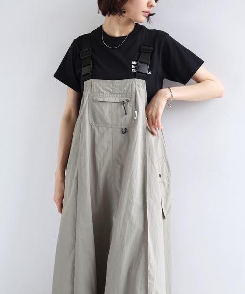 ANME(アンメ)の「【新色・新サイズ追加】ナイロンジャンパースカート【接触冷感/UVカット(UPF50+)/撥水加工】(ワンピース・レディース・ライトカーキ/ブラック/グレー/チャコールグレー/ネイビー/ブラウン・M/L/S)」の22枚目の写真