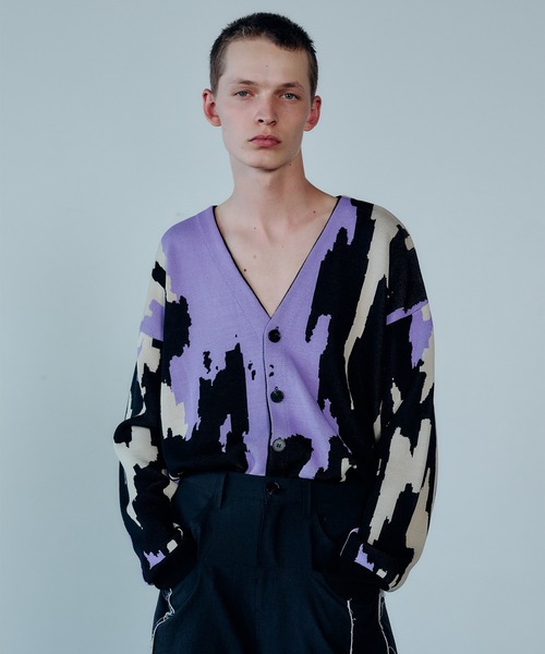 Wizzard(ウィザード)の「Wizzard ウィザード / JACQUARD KNIT CARDIGAN / W24SS-KN020(カーディガン/ボレロ・メンズ・ブラック/ライトブルー/パープル/イエロー・2)」の6枚目の写真