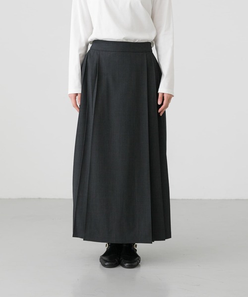 かぐれ(カグレ)の「ラッププリーツスカート(スカート・レディース・チャコールグレー/ブラック・FREE)」の18枚目の写真