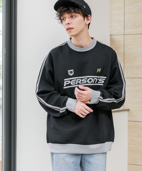 PERSON'S（パーソンズ）の「【PERSON’S/パーソンズ】袖サイドライン/ポンチゲームシャツプルオーバースウェット（Tシャツ/カットソー・メンズ・ブルー/ブラック/ホワイト・LARGE/MEDIUM）」の10枚目の写真