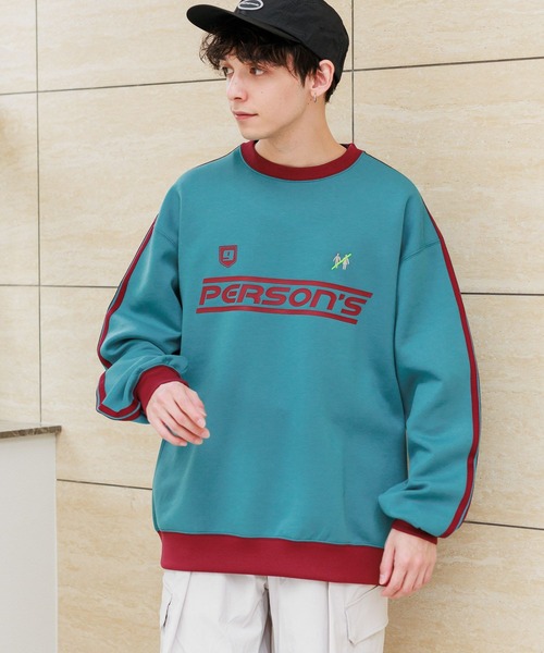 PERSON'S（パーソンズ）の「【PERSON’S/パーソンズ】袖サイドライン/ポンチゲームシャツプルオーバースウェット（Tシャツ/カットソー・メンズ・ブルー/ブラック/ホワイト・LARGE/MEDIUM）」の15枚目の写真