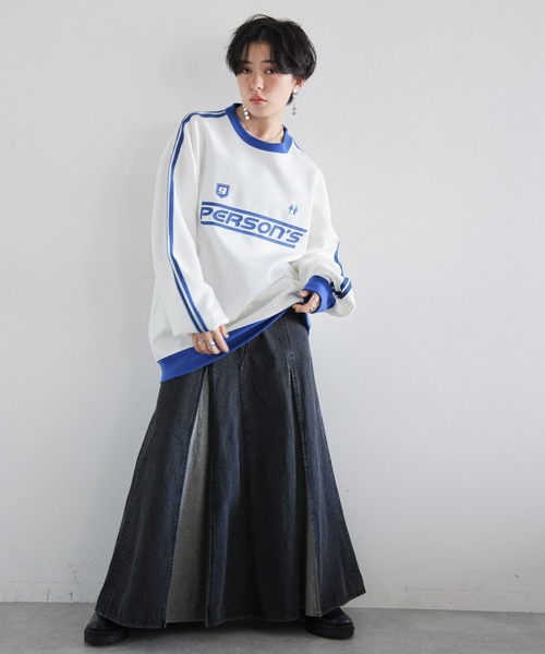 PERSON'S（パーソンズ）の「【PERSON’S/パーソンズ】袖サイドライン/ポンチゲームシャツプルオーバースウェット（Tシャツ/カットソー・メンズ・ブルー/ブラック/ホワイト・LARGE/MEDIUM）」の20枚目の写真