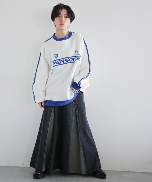 PERSON'S（パーソンズ）の「【PERSON’S/パーソンズ】袖サイドライン/ポンチゲームシャツプルオーバースウェット（Tシャツ/カットソー・メンズ・ブルー/ブラック/ホワイト・LARGE/MEDIUM）」の21枚目の写真