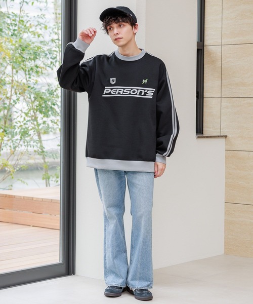 PERSON'S（パーソンズ）の「【PERSON’S/パーソンズ】袖サイドライン/ポンチゲームシャツプルオーバースウェット（Tシャツ/カットソー・メンズ・ブルー/ブラック/ホワイト・LARGE/MEDIUM）」の18枚目の写真