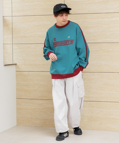 PERSON'S（パーソンズ）の「【PERSON’S/パーソンズ】袖サイドライン/ポンチゲームシャツプルオーバースウェット（Tシャツ/カットソー・メンズ・ブルー/ブラック/ホワイト・LARGE/MEDIUM）」の19枚目の写真