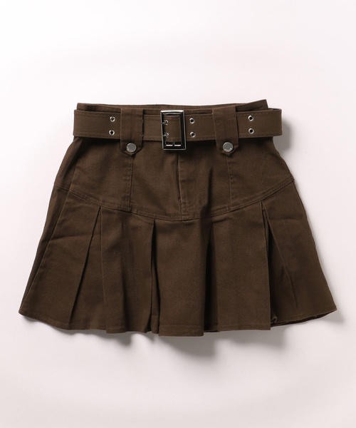 DIAVEL（ディアベル）の「ベルト付きプリーツミニスカート（スカート・レディース・ブラック/カーキ/ブラウン・S/M/L）」の8枚目の写真