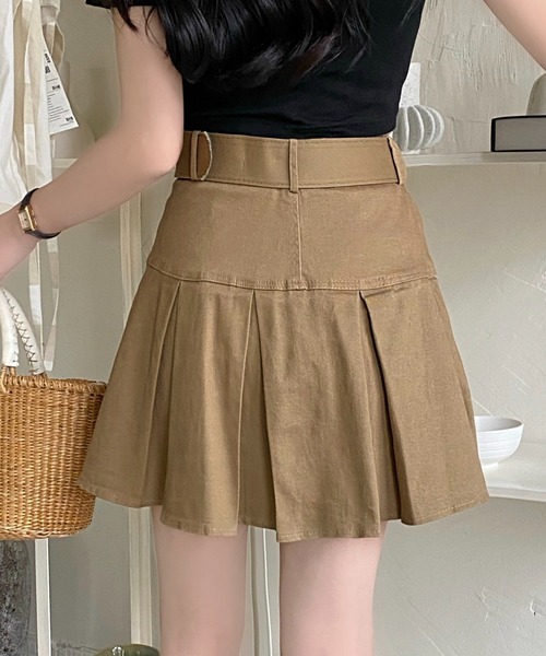 DIAVEL（ディアベル）の「ベルト付きプリーツミニスカート（スカート・レディース・ブラック/カーキ/ブラウン・S/M/L）」の12枚目の写真