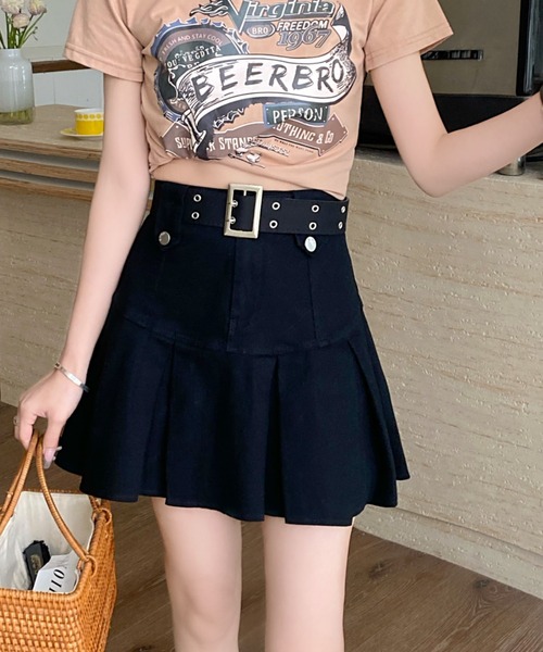 DIAVEL（ディアベル）の「ベルト付きプリーツミニスカート（スカート・レディース・ブラック/カーキ/ブラウン・S/M/L）」の21枚目の写真