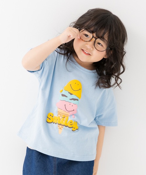 SMILEY FACE(スマイリーフェイス)の「スマイリーフェイス 半袖Tシャツ(Tシャツ/カットソー・キッズ・A/H/E/F/B/G/D/C・80cm/90cm/100cm/110cm/120cm/130cm/140cm)」の4枚目の写真