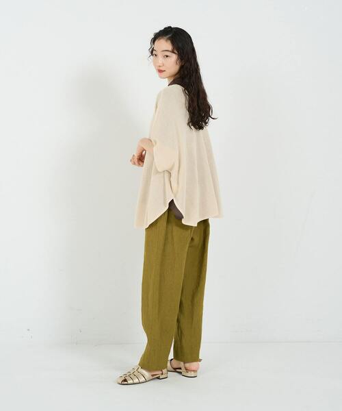 conges payes ADIEU TRISTESSE（コンジェ ペイエ アデュートリステス）の「リネンコットンワッフル2wayプルオーバー（ベスト・レディース・グレー/ベージュ/サックスブルー・FREE）」の5枚目の写真