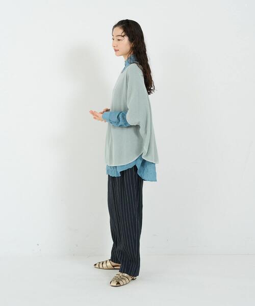 conges payes ADIEU TRISTESSE（コンジェ ペイエ アデュートリステス）の「リネンコットンワッフル2wayプルオーバー（ベスト・レディース・グレー/ベージュ/サックスブルー・FREE）」の10枚目の写真