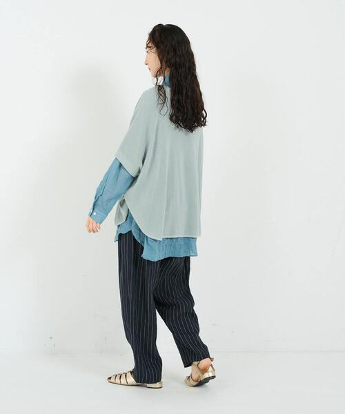 conges payes ADIEU TRISTESSE（コンジェ ペイエ アデュートリステス）の「リネンコットンワッフル2wayプルオーバー（ベスト・レディース・グレー/ベージュ/サックスブルー・FREE）」の13枚目の写真