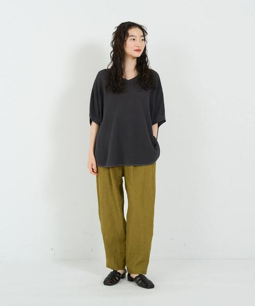 conges payes ADIEU TRISTESSE（コンジェ ペイエ アデュートリステス）の「リネンコットンワッフル2wayプルオーバー（ベスト・レディース・グレー/ベージュ/サックスブルー・FREE）」の20枚目の写真