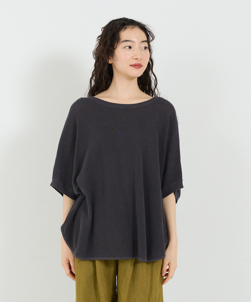 conges payes ADIEU TRISTESSE（コンジェ ペイエ アデュートリステス）の「リネンコットンワッフル2wayプルオーバー（ベスト・レディース・グレー/ベージュ/サックスブルー・FREE）」の2枚目の写真