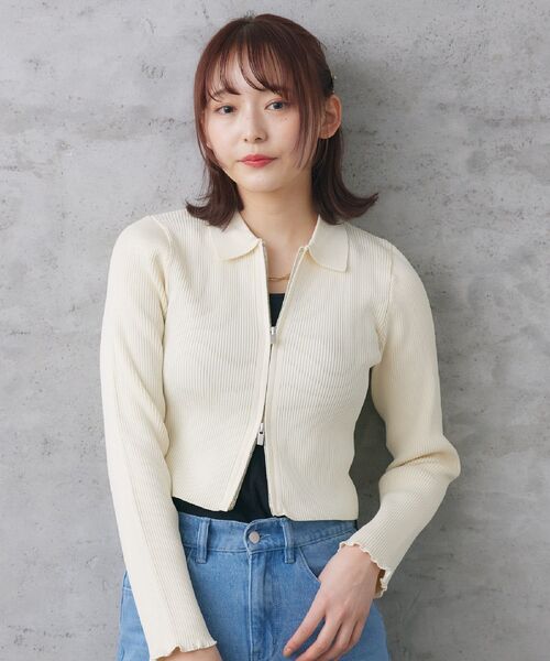 RETRO GIRL(レトロガール)の「アソート襟ZIPNT(ニット/セーター・レディース・ブラック/オフホワイト/ブラック系その他3/グリーン系その他3・FREE)」の9枚目の写真