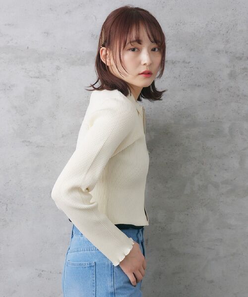 RETRO GIRL(レトロガール)の「アソート襟ZIPNT(ニット/セーター・レディース・ブラック/オフホワイト/ブラック系その他3/グリーン系その他3・FREE)」の10枚目の写真
