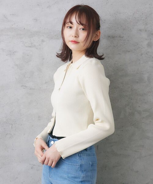 RETRO GIRL(レトロガール)の「アソート襟ZIPNT(ニット/セーター・レディース・ブラック/オフホワイト/ブラック系その他3/グリーン系その他3・FREE)」の11枚目の写真