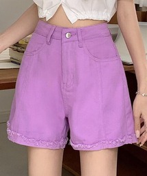 カラーデニムショートパンツ