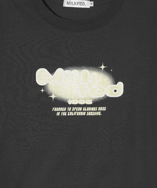 MILKFED.（ミルクフェド）の「SPARKLE LOGO COMPACT S/S TEE（Tシャツ/カットソー・レディース・ホワイト/ライトグリーン/ブラック・S/M）」の6枚目の写真