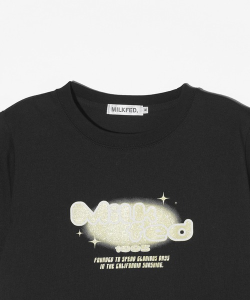 MILKFED.（ミルクフェド）の「SPARKLE LOGO COMPACT S/S TEE（Tシャツ/カットソー・レディース・ホワイト/ライトグリーン/ブラック・S/M）」の9枚目の写真