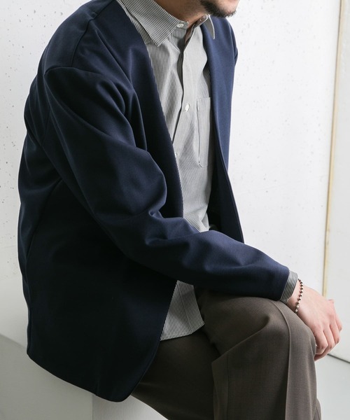 URBAN RESEARCH ROSSO MEN（アーバンリサーチロッソメン）の「『WEB限定』『セットアップ対応』ポンチトッパーカーディガン（カーディガン/ボレロ・メンズ・ブラウン/ネイビー/ブラック・MEDIUM/LARGE）」の3枚目の写真