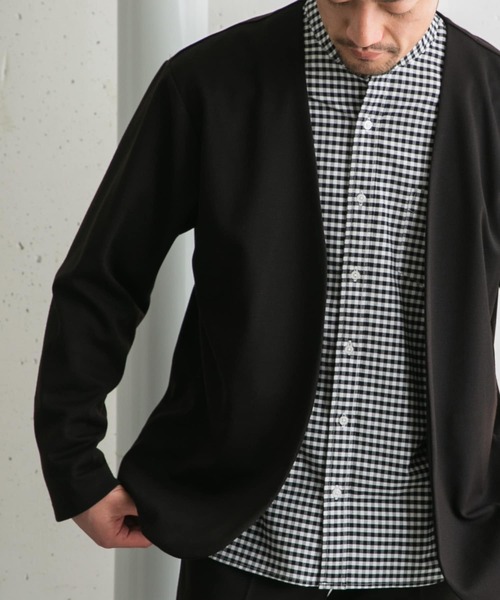 URBAN RESEARCH ROSSO MEN（アーバンリサーチロッソメン）の「『WEB限定』『セットアップ対応』ポンチトッパーカーディガン（カーディガン/ボレロ・メンズ・ブラウン/ネイビー/ブラック・MEDIUM/LARGE）」の4枚目の写真
