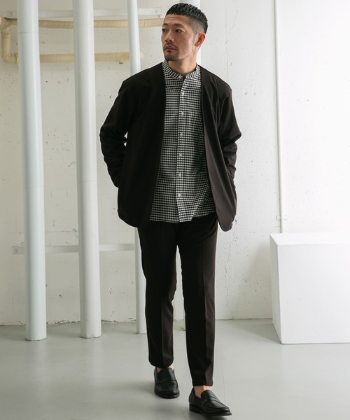 URBAN RESEARCH ROSSO MEN（アーバンリサーチロッソメン）の「『WEB限定』『セットアップ対応』ポンチトッパーカーディガン（カーディガン/ボレロ・メンズ・ブラウン/ネイビー/ブラック・MEDIUM/LARGE）」の9枚目の写真