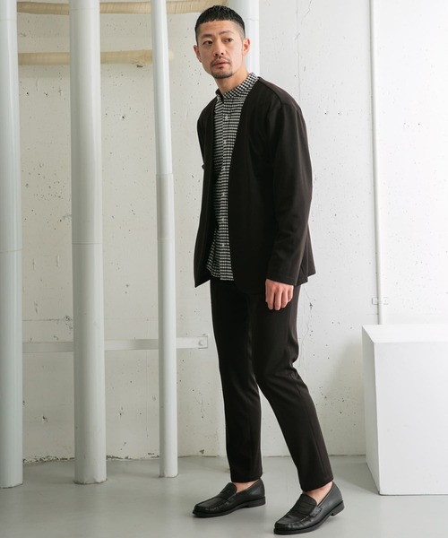 URBAN RESEARCH ROSSO MEN（アーバンリサーチロッソメン）の「『WEB限定』『セットアップ対応』ポンチトッパーカーディガン（カーディガン/ボレロ・メンズ・ブラウン/ネイビー/ブラック・MEDIUM/LARGE）」の11枚目の写真