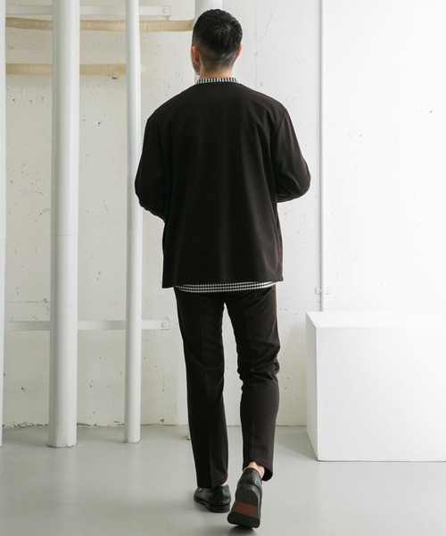 URBAN RESEARCH ROSSO MEN（アーバンリサーチロッソメン）の「『WEB限定』『セットアップ対応』ポンチトッパーカーディガン（カーディガン/ボレロ・メンズ・ブラウン/ネイビー/ブラック・MEDIUM/LARGE）」の12枚目の写真