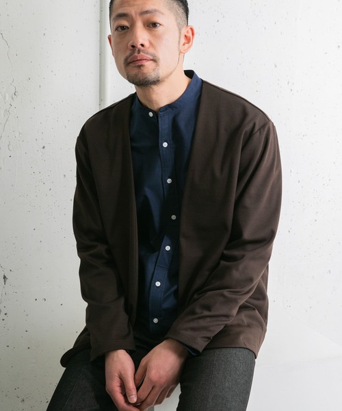 URBAN RESEARCH ROSSO MEN（アーバンリサーチロッソメン）の「『WEB限定』『セットアップ対応』ポンチトッパーカーディガン（カーディガン/ボレロ・メンズ・ブラウン/ネイビー/ブラック・MEDIUM/LARGE）」の13枚目の写真