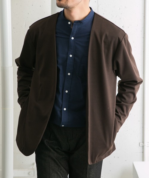 URBAN RESEARCH ROSSO MEN（アーバンリサーチロッソメン）の「『WEB限定』『セットアップ対応』ポンチトッパーカーディガン（カーディガン/ボレロ・メンズ・ブラウン/ネイビー/ブラック・MEDIUM/LARGE）」の15枚目の写真