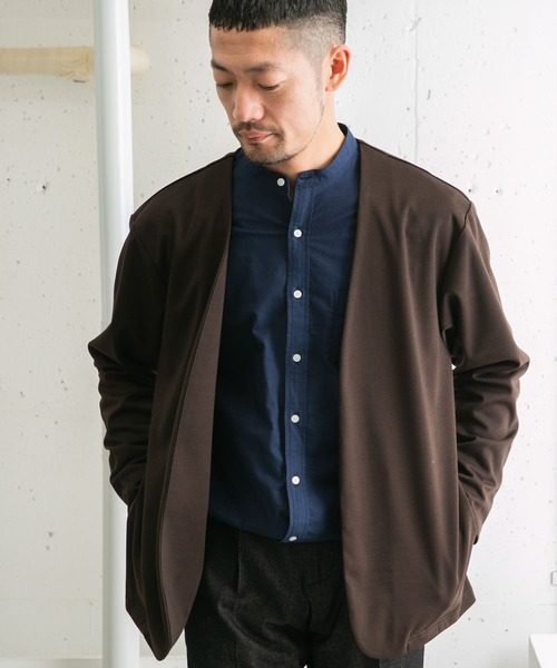 URBAN RESEARCH ROSSO MEN（アーバンリサーチロッソメン）の「『WEB限定』『セットアップ対応』ポンチトッパーカーディガン（カーディガン/ボレロ・メンズ・ブラウン/ネイビー/ブラック・MEDIUM/LARGE）」の16枚目の写真