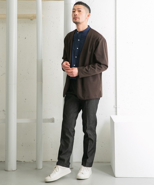 URBAN RESEARCH ROSSO MEN（アーバンリサーチロッソメン）の「『WEB限定』『セットアップ対応』ポンチトッパーカーディガン（カーディガン/ボレロ・メンズ・ブラウン/ネイビー/ブラック・MEDIUM/LARGE）」の19枚目の写真