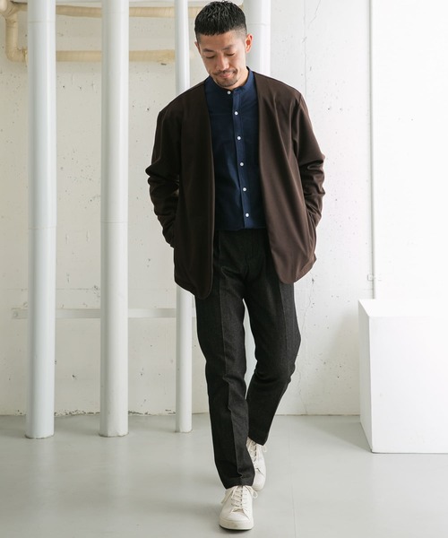URBAN RESEARCH ROSSO MEN（アーバンリサーチロッソメン）の「『WEB限定』『セットアップ対応』ポンチトッパーカーディガン（カーディガン/ボレロ・メンズ・ブラウン/ネイビー/ブラック・MEDIUM/LARGE）」の20枚目の写真