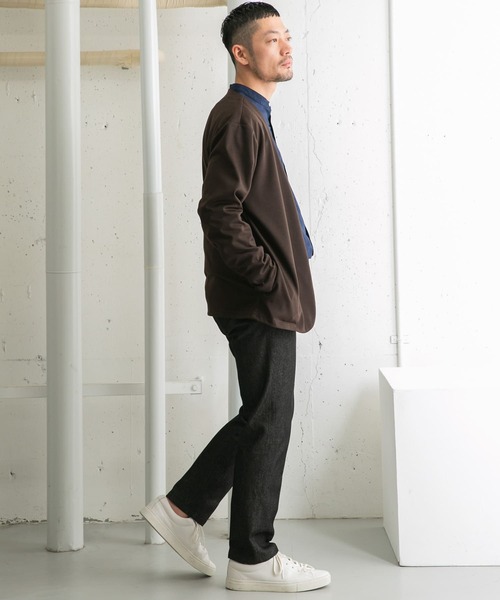 URBAN RESEARCH ROSSO MEN（アーバンリサーチロッソメン）の「『WEB限定』『セットアップ対応』ポンチトッパーカーディガン（カーディガン/ボレロ・メンズ・ブラウン/ネイビー/ブラック・MEDIUM/LARGE）」の21枚目の写真