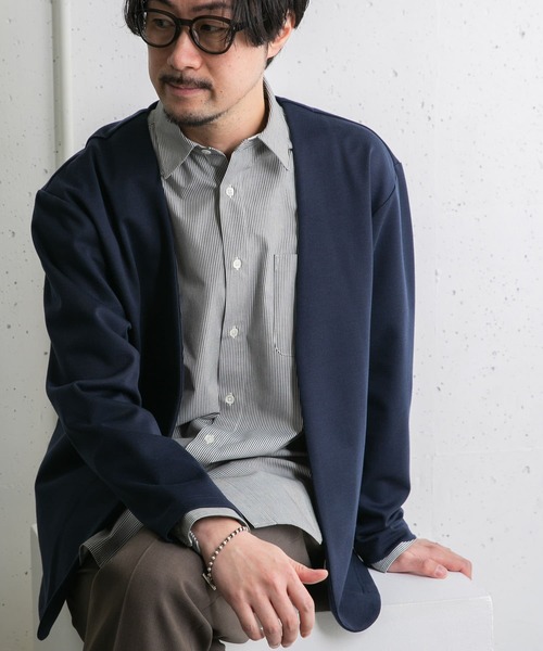 URBAN RESEARCH ROSSO MEN（アーバンリサーチロッソメン）の「『WEB限定』『セットアップ対応』ポンチトッパーカーディガン（カーディガン/ボレロ・メンズ・ブラウン/ネイビー/ブラック・MEDIUM/LARGE）」の22枚目の写真