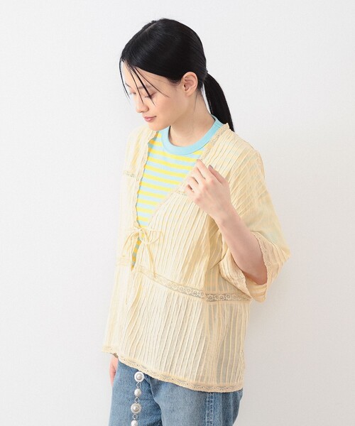 BEAMS BOY(ビームスボーイ)の「BEAMS BOY / ヴィンテージ レース ピンタック(シャツ/ブラウス・レディース・ブラック/オフホワイト/クリーム・ONE SIZE)」の11枚目の写真