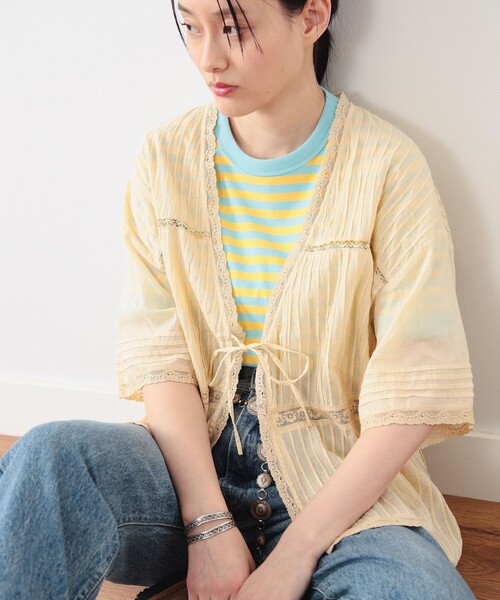 BEAMS BOY(ビームスボーイ)の「BEAMS BOY / ヴィンテージ レース ピンタック(シャツ/ブラウス・レディース・ブラック/オフホワイト/クリーム・ONE SIZE)」の13枚目の写真