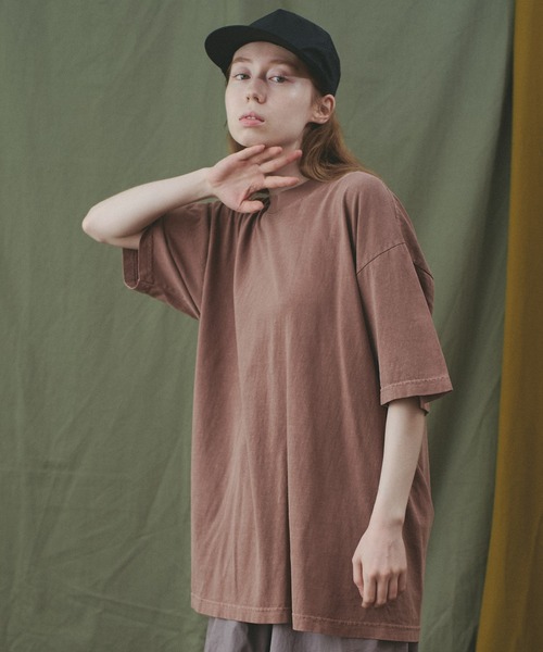LOS ANGELES APPAREL(ロサンゼルスアパレル)の「Los Angeles Apparel ピグメントダイ 6.5オンス クルーネック 半袖 Tシャツ(Tシャツ/カットソー・メンズ・グレー/ブラック/サーモンピンク/ブラウン・X-LARGE/LARGE/MEDIUM)」の1枚目の写真