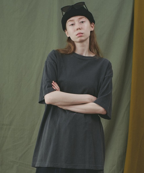 LOS ANGELES APPAREL(ロサンゼルスアパレル)の「Los Angeles Apparel ピグメントダイ 6.5オンス クルーネック 半袖 Tシャツ(Tシャツ/カットソー・メンズ・グレー/ブラック/サーモンピンク/ブラウン・X-LARGE/LARGE/MEDIUM)」の2枚目の写真